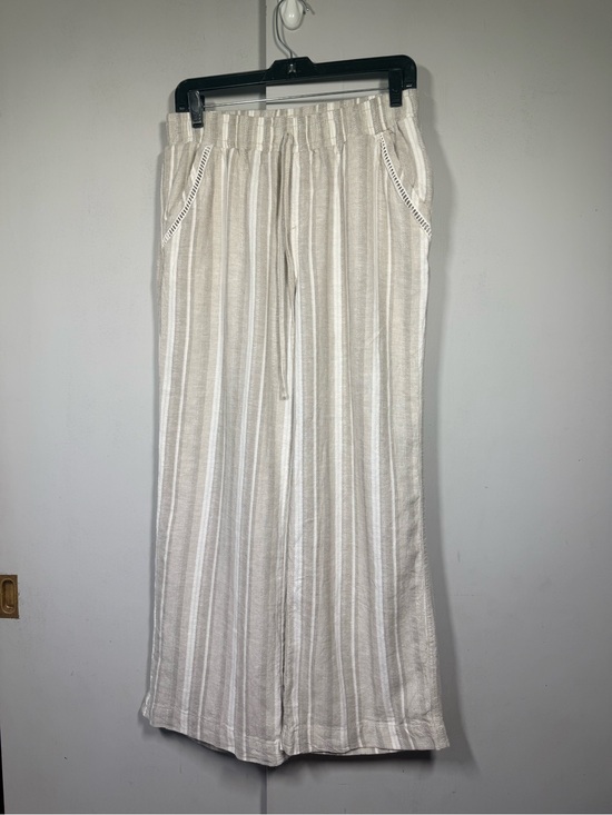 Briggs New York Pants - Briggs New York Neutral Striped Elastic-Waist Pants